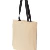 Tote bag with colored handle 10oz black