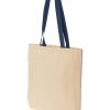 Tote bag with colored handle 10oz blue