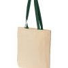 Tote bag with colored handle 10oz green