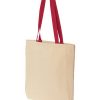 Tote bag with colored handle 10oz red