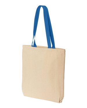 Customizable Cotton Canvas Bags with Colored Handles | 10 oz