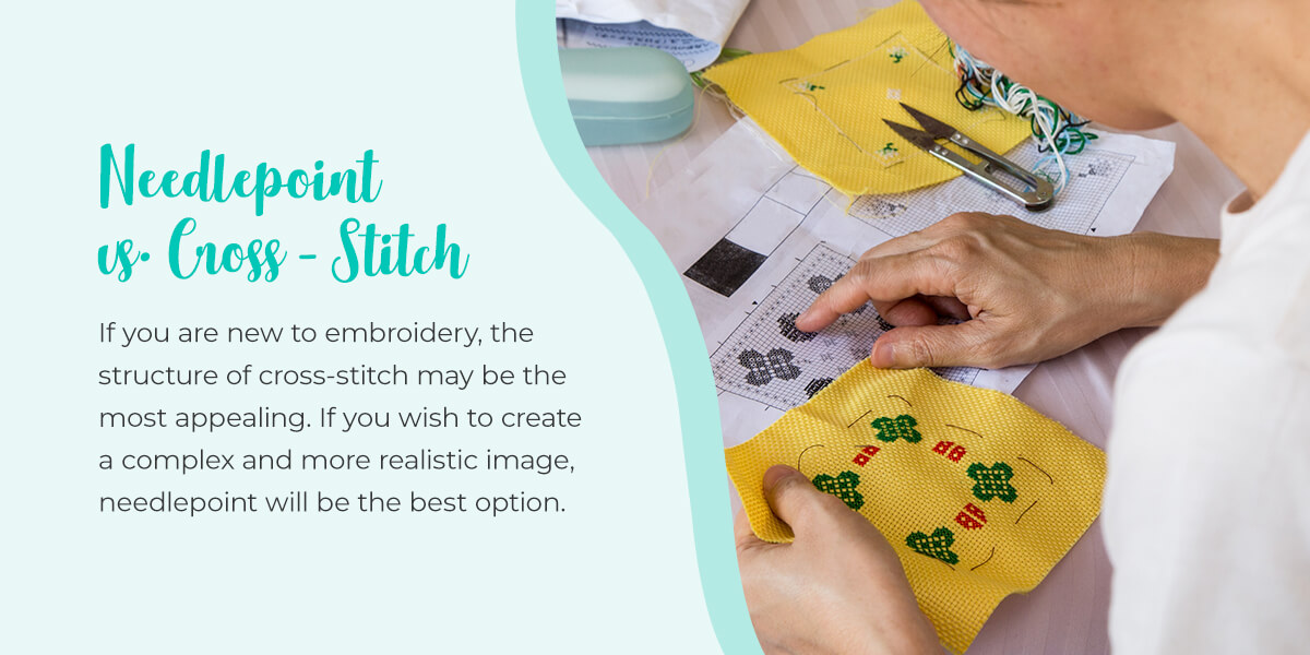 CrossStitch vs Embroidery vs Needlepoint Cotton Creations