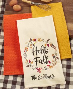 Personalized Dish towel-kitchen décor-kitchen towel-wedding gift-custom tea towel-Customized gift-Kitchen Chef-Waffle Kitchen Towel Set