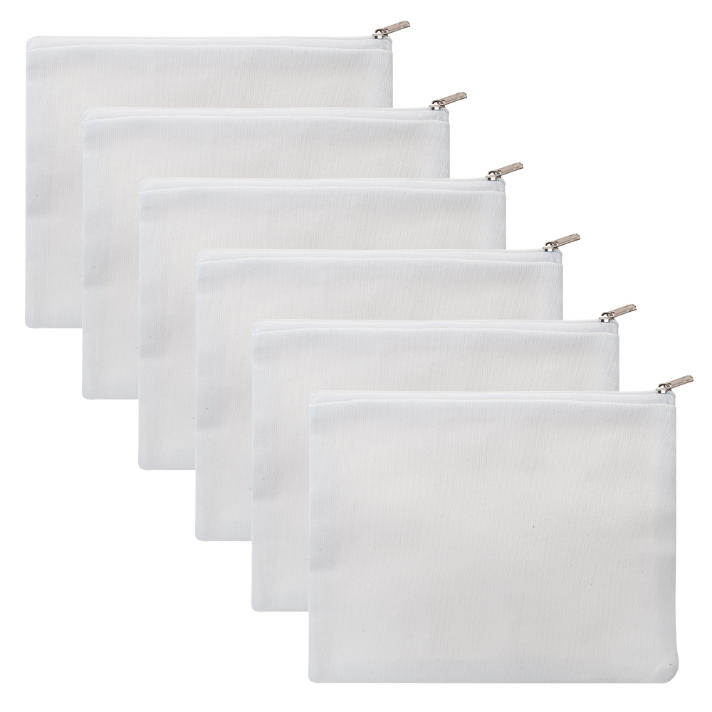 Canvas Zipper Cosmetic Flat Bag | 8