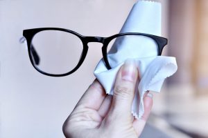 Handkerchief cleaning glasses