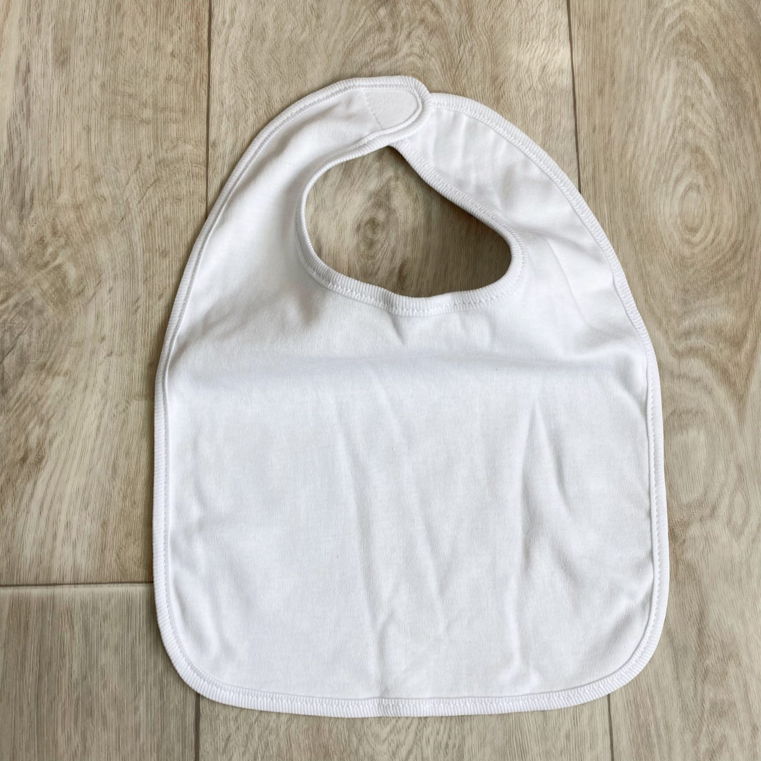Large 2Ply Interlock White Baby Bib Cotton Creations