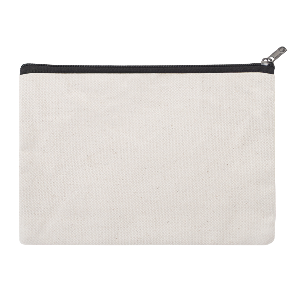 Wholesale Zipper Pouches - Blank Cotton Canvas Zipper Pouch in Bulk