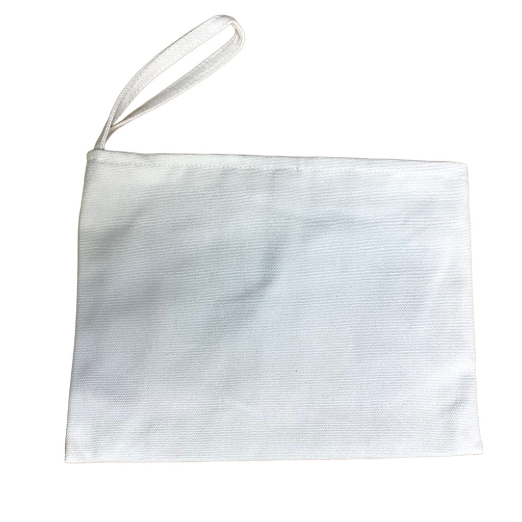 Large Flat Pouch Cotton Canvas Zipper Cosmetic Bag