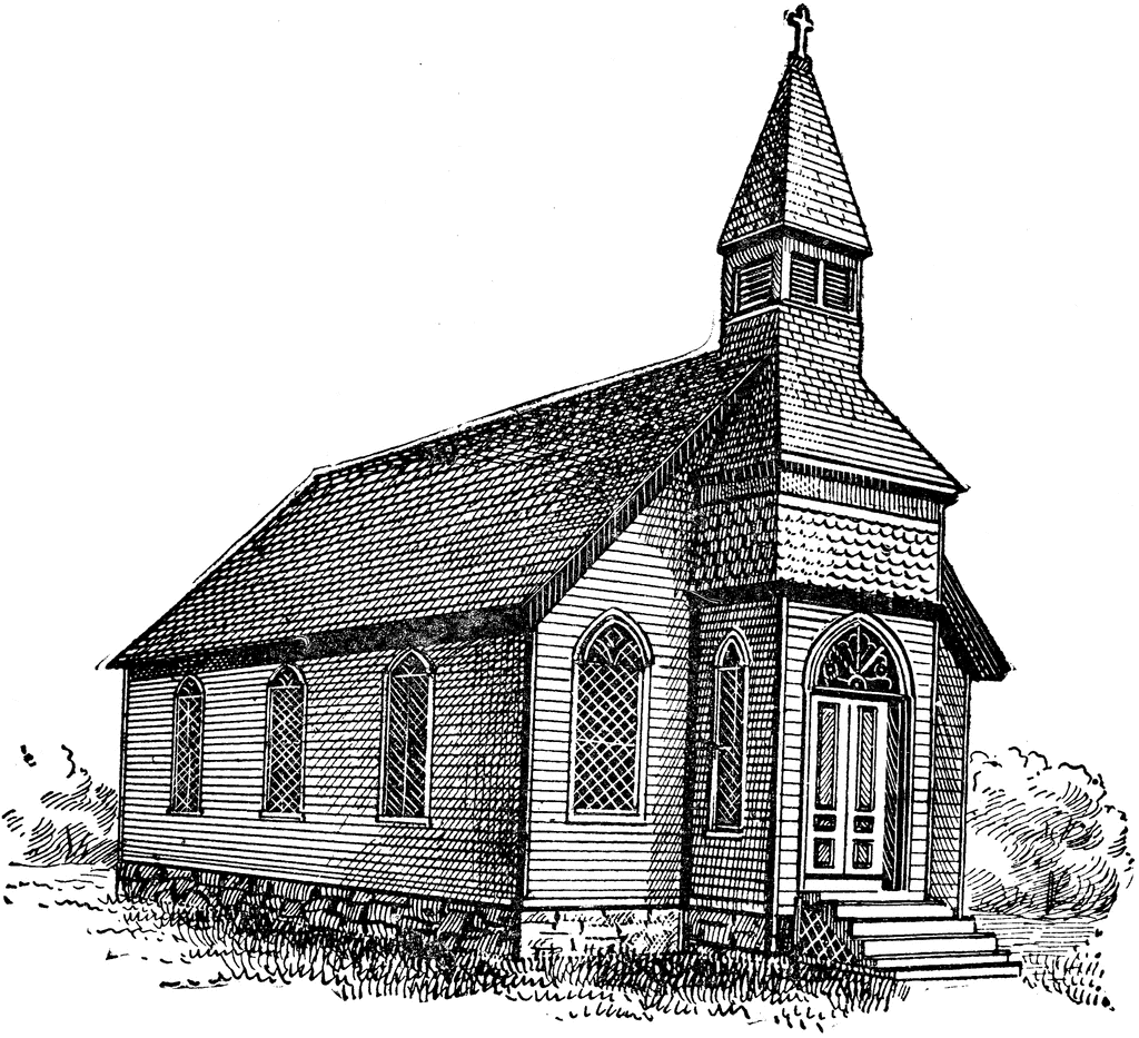 Church line drawing towel example