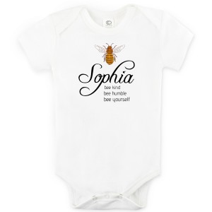"Bee" Organic Personalized Baby Onesie