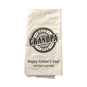 "Best Grandpa Ever" personalized tea towel