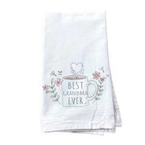 "Best Grandma Ever" Pre-Decorated Custom Tea Towel