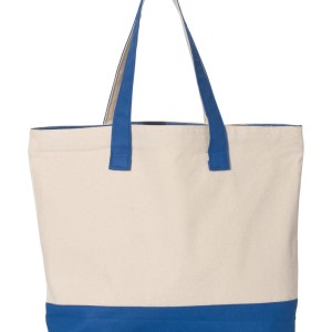 18" Basic 12oz Canvas Zippered Boat Tote