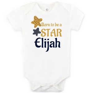 "Born to be a star" Organic Personalized Baby Onesie