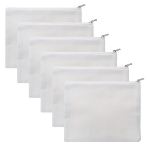 Medium Cotton Canvas Zipper Cosmetic Bag Flat Pouch - 8" x 6"