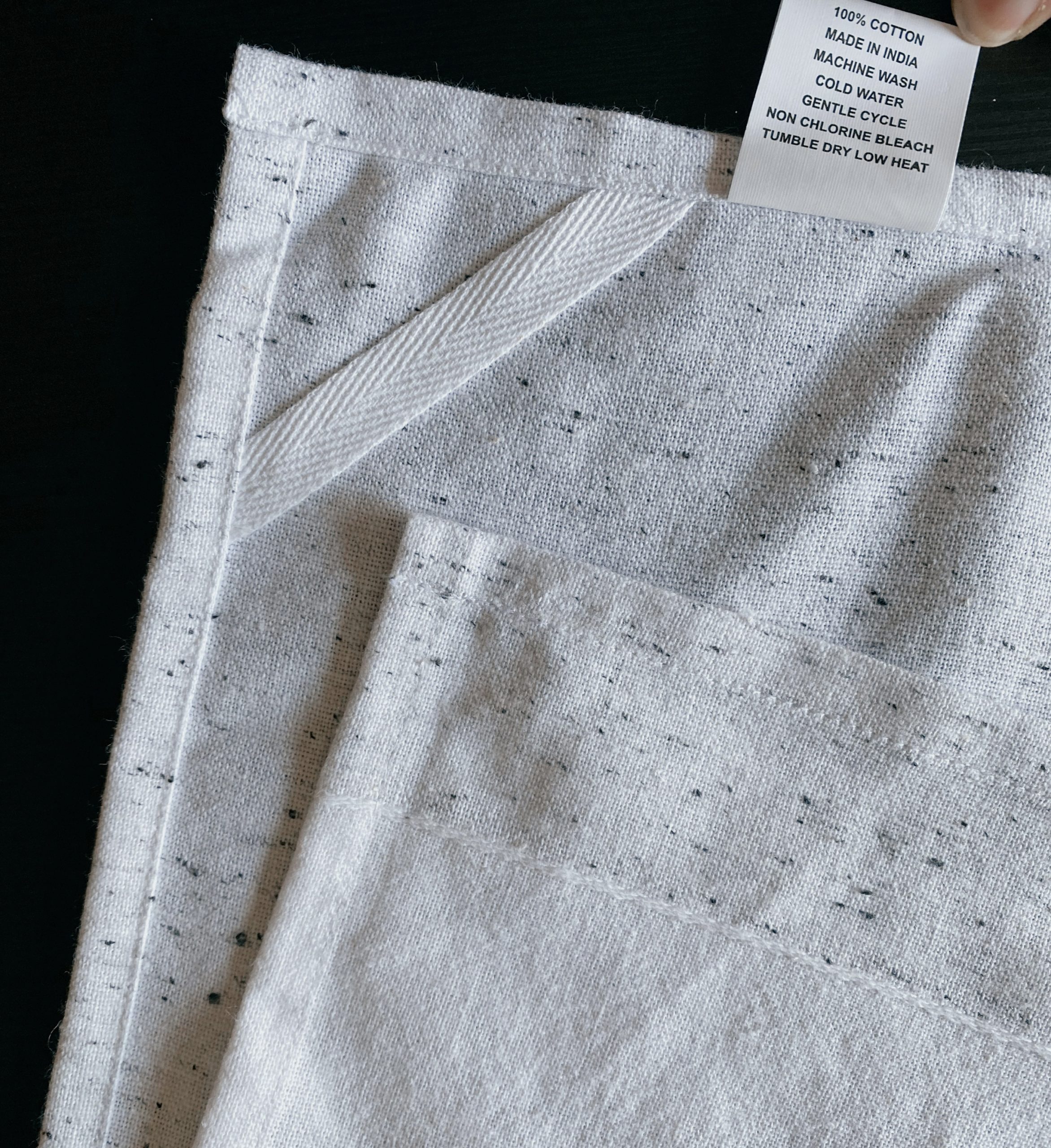 Black Fleck Patten with Blank Band Tea Towel - 20” x 28” - Image 6