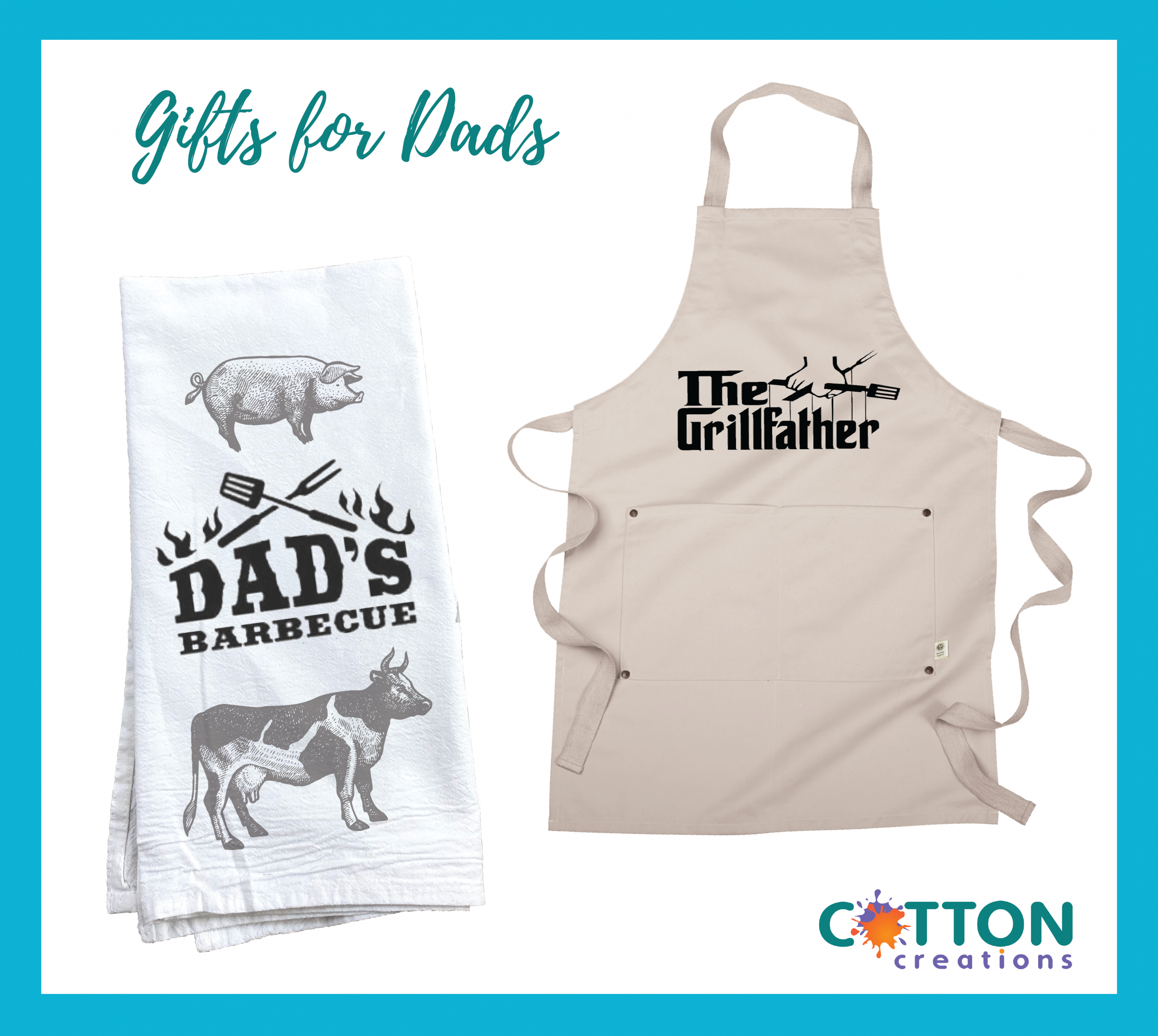 Custom BBQ grill master apron and towel