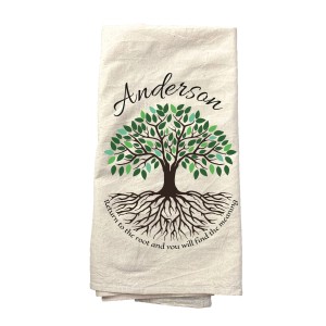 "Family Tree" personalized tea towel