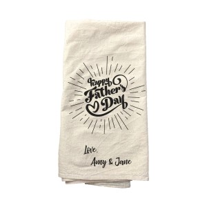 “Happy Father's Day” personalized tea towel
