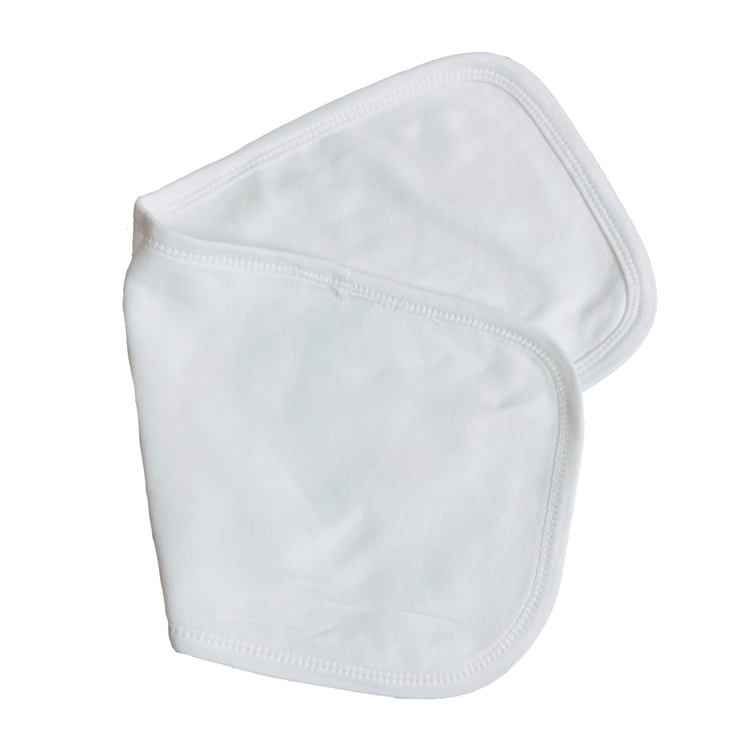 2-ply Jersey Knit White Baby Burp Cloth - Image 2