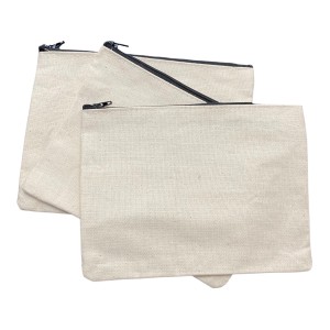 Craft Basics Natural Zipper Cosmetic Bag Flat Pouch – 8″ x 6″