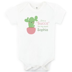 "Im a succa for my aunt" Organic Personalized Baby Onesie