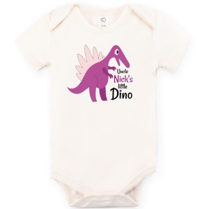 "Little Dino - Uncle" Organic Personalized Baby Onesie