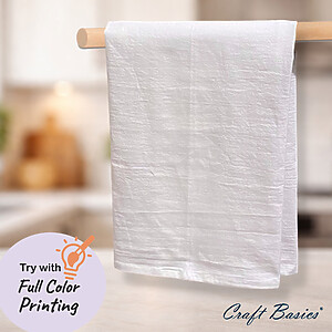 Craft Basics Deluxe Bright White Flour Sack Towel - 28" x 29"