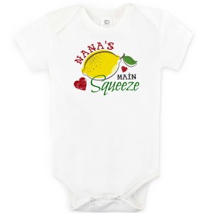"Nana's main squeeze" Organic Personalized Baby Onesie