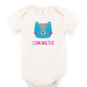 “Polka Dot Bear” Organic Personalized Baby Onesie
