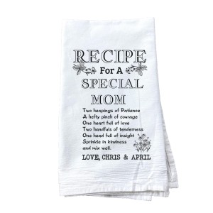 "Recipe For A Special Mom" Personalized Tea Towel