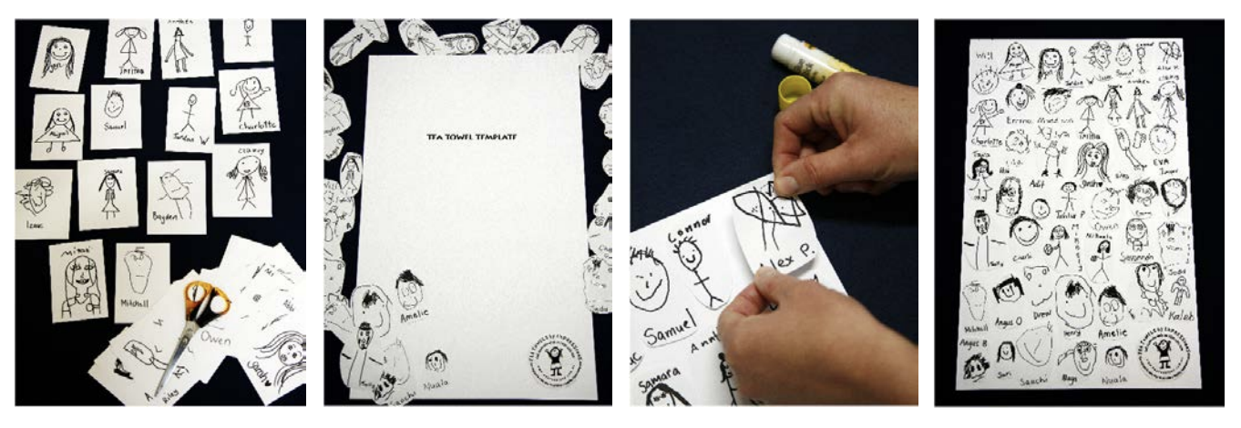 Classroom fundraiser tea towel design