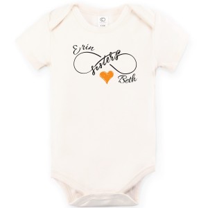 "Sisters Forever" Organic Personalized Baby Onesie