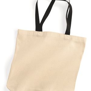 10oz. Cotton Canvas Tote with Colored Handles by Liberty Bags