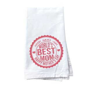 "World's Best Mom" Personalized Tea Towel