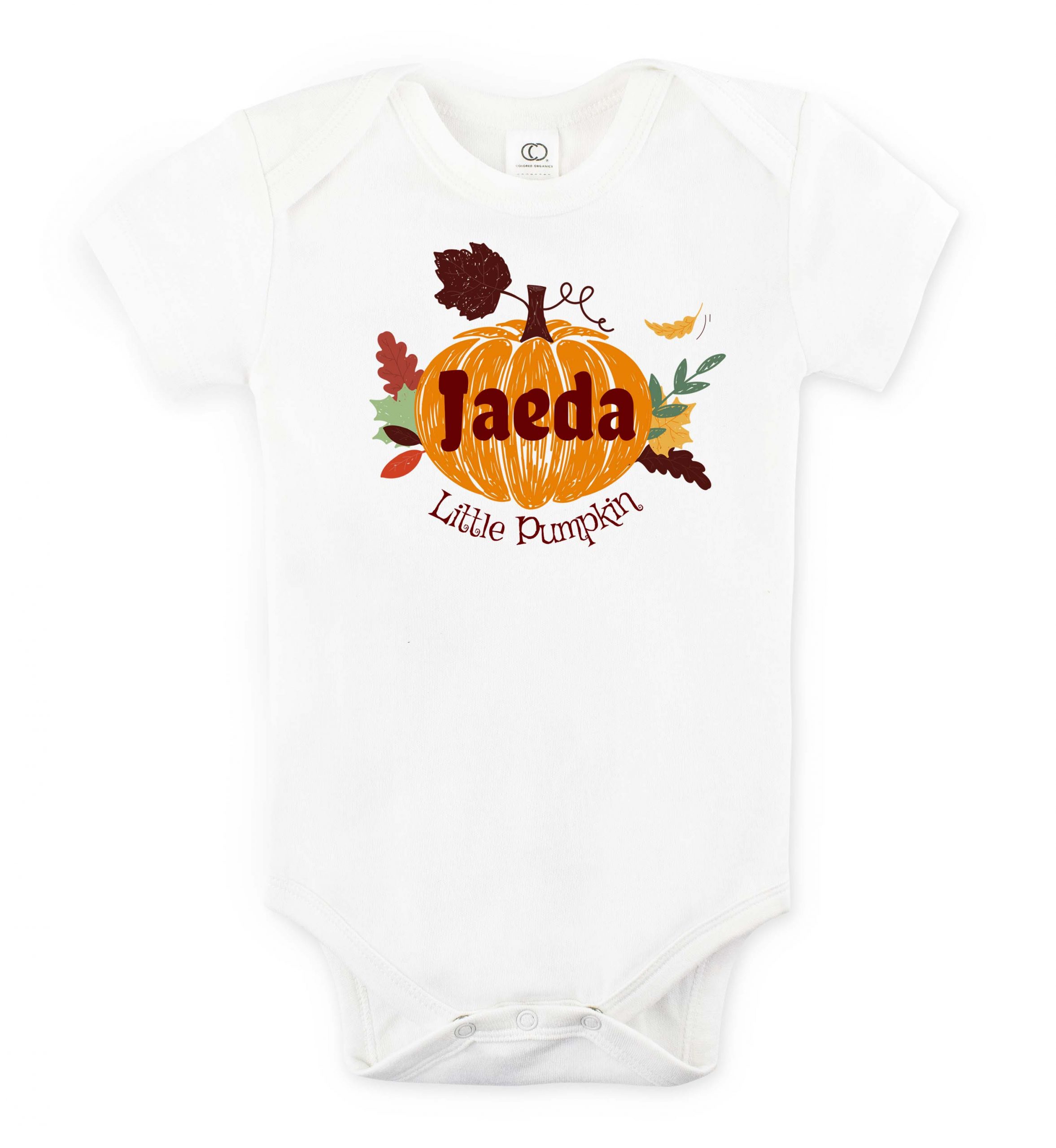 "Little Pumpkin" Organic Personalized Baby Onesie