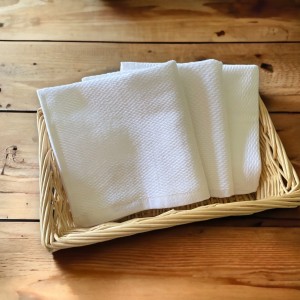 White Oshibori Pique Fingertip Spa Washcloth Towel - 12" x 12"