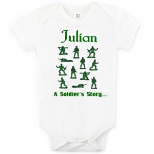 "Soldier's Story" Organic Personalized Baby Onesie
