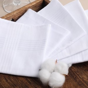 Handkerchief Hanky 100% cotton with Satin Cord, 16" x 16"
